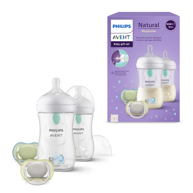 philips-avent-natural-response-scd657-12-babyflaschen-geschenkset-mit-airfree-ve image 1