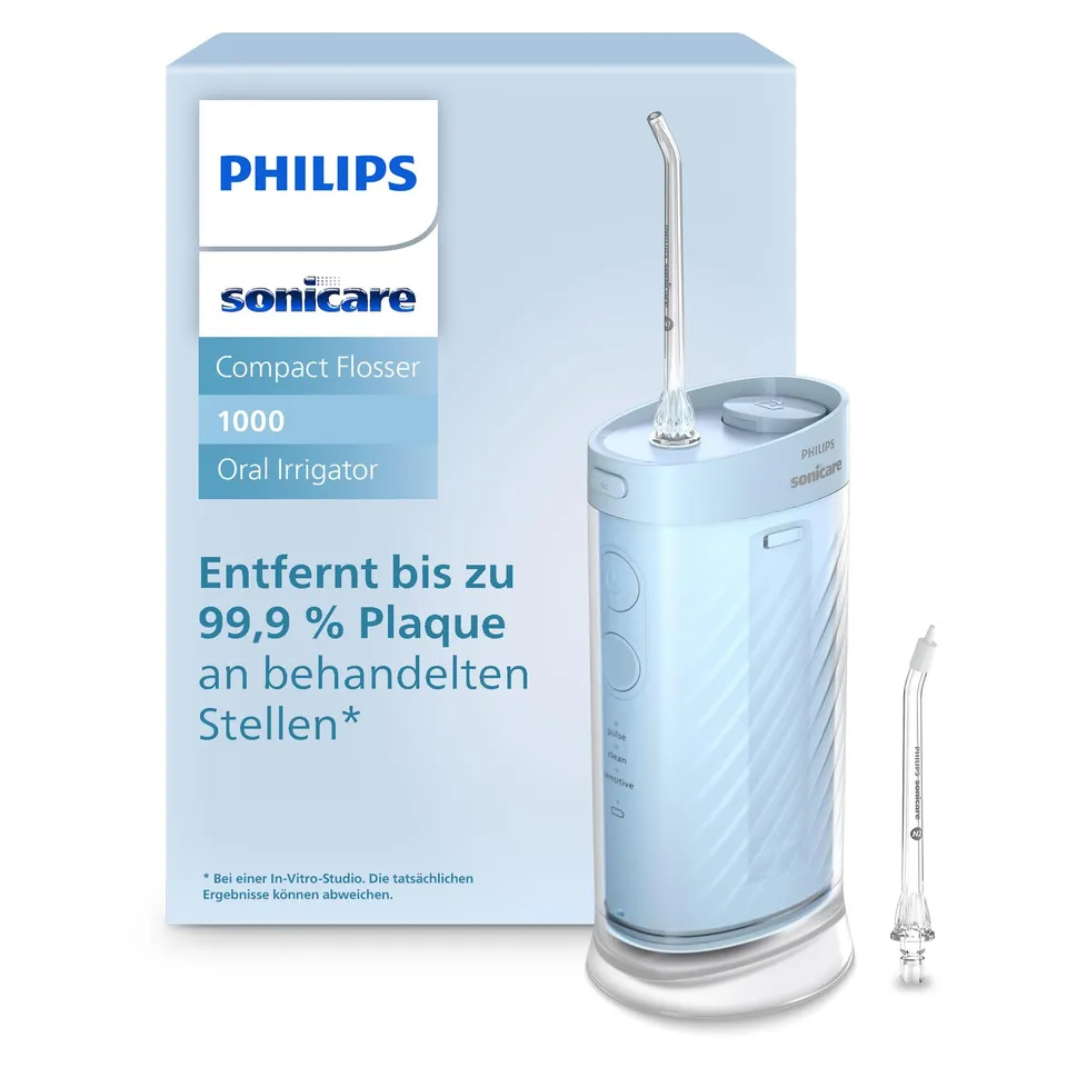 philips-sonicare-compact-flosser-1000-hx3333-24-tragbare-munddusche-3-programme- image 1