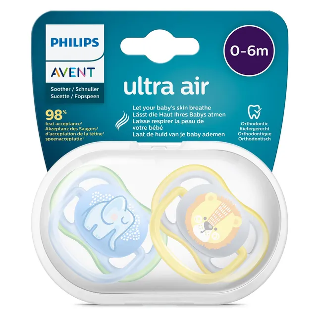 philips-avent-scf085-01-ultra-air-schnuller-0-6-monate-bpa-frei-atmungsaktiv-2er image 1