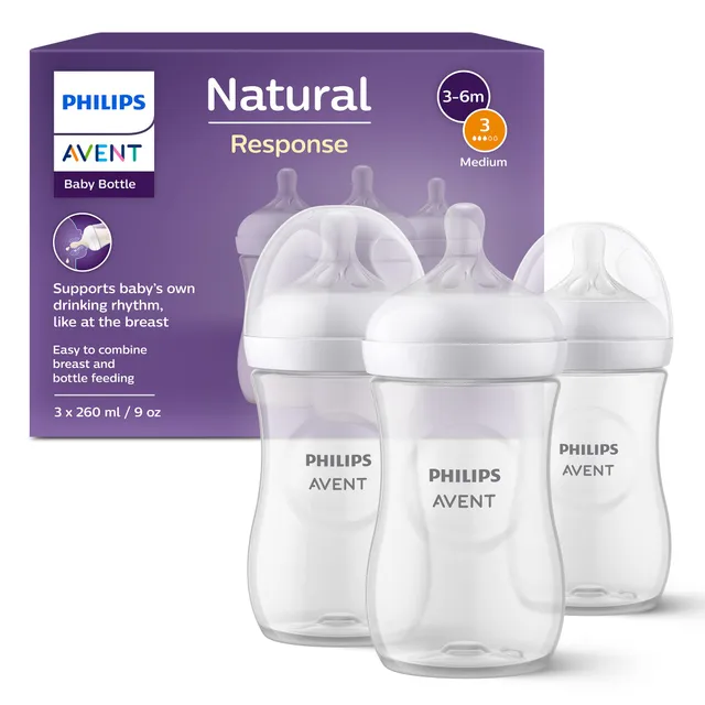 philips-avent-natural-response-babyflasche-scy903-03-3er-pack-260-ml-mit-saugern image 1