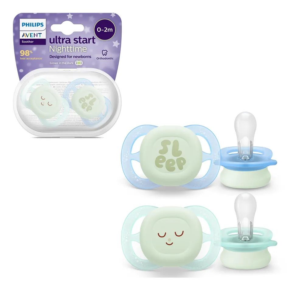 philips-avent-ultra-start-schnuller-scf075-08-leuchtend-im-dunkeln-f-r-neugebore image 1