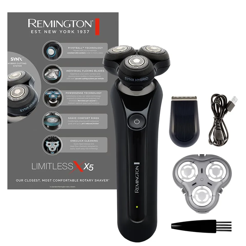 remington-limitless-x5-xr1755-rotationsrasierer-hybrides-synx-schneidesystem-rot image 1