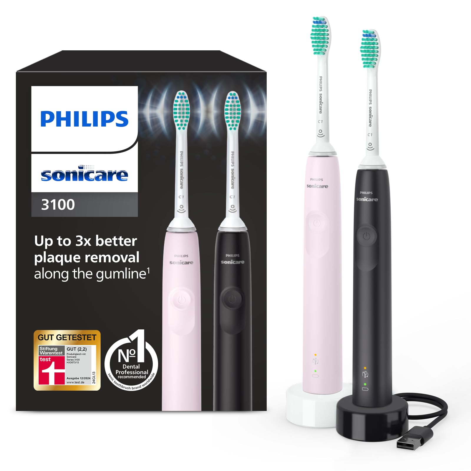 philips-sonicare-3100-schallzahnb-rste-hx3675-15-zweierpack-andruckkontrolle-und image 1