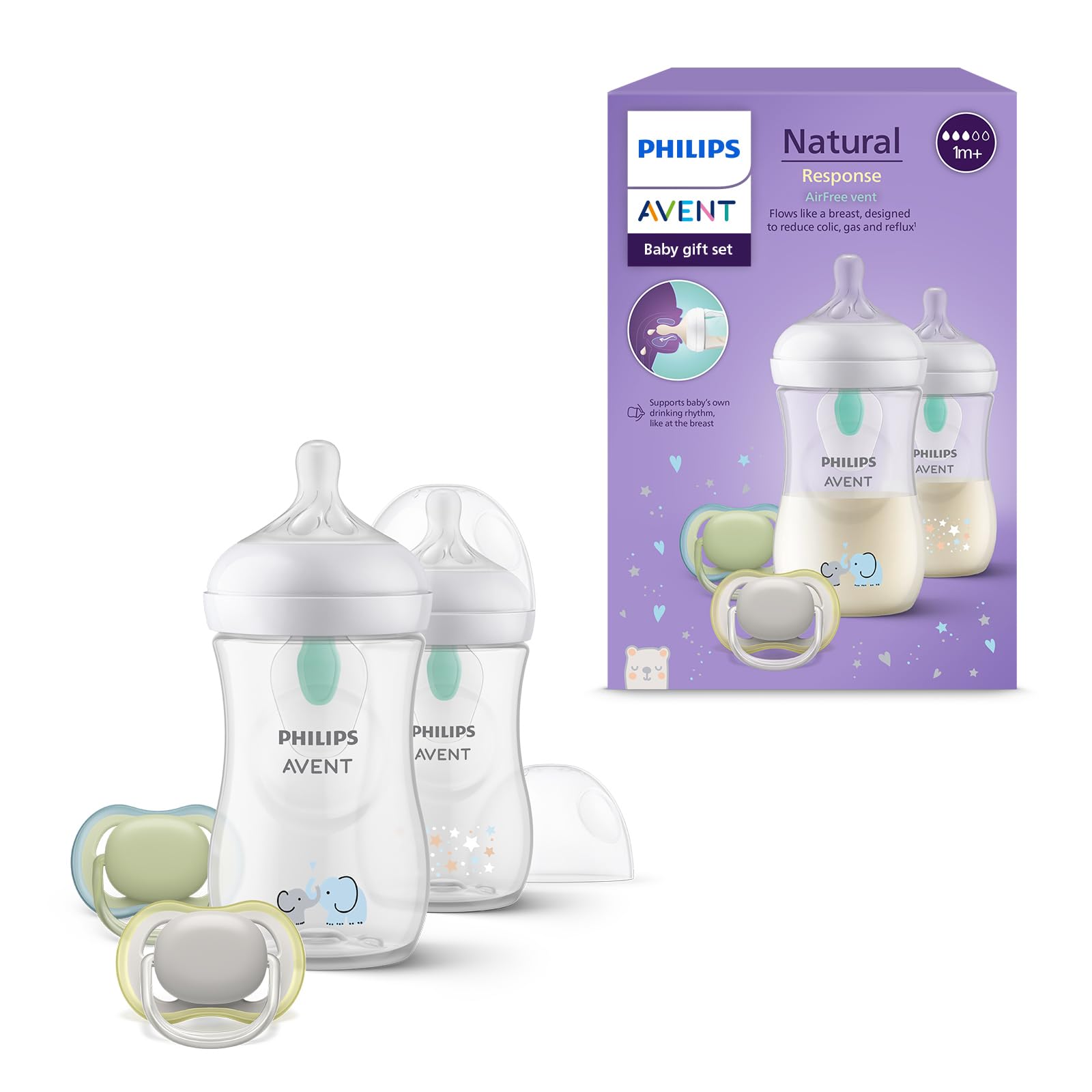 philips-avent-natural-response-scd657-12-babyflaschen-geschenkset-mit-airfree-ve image 1