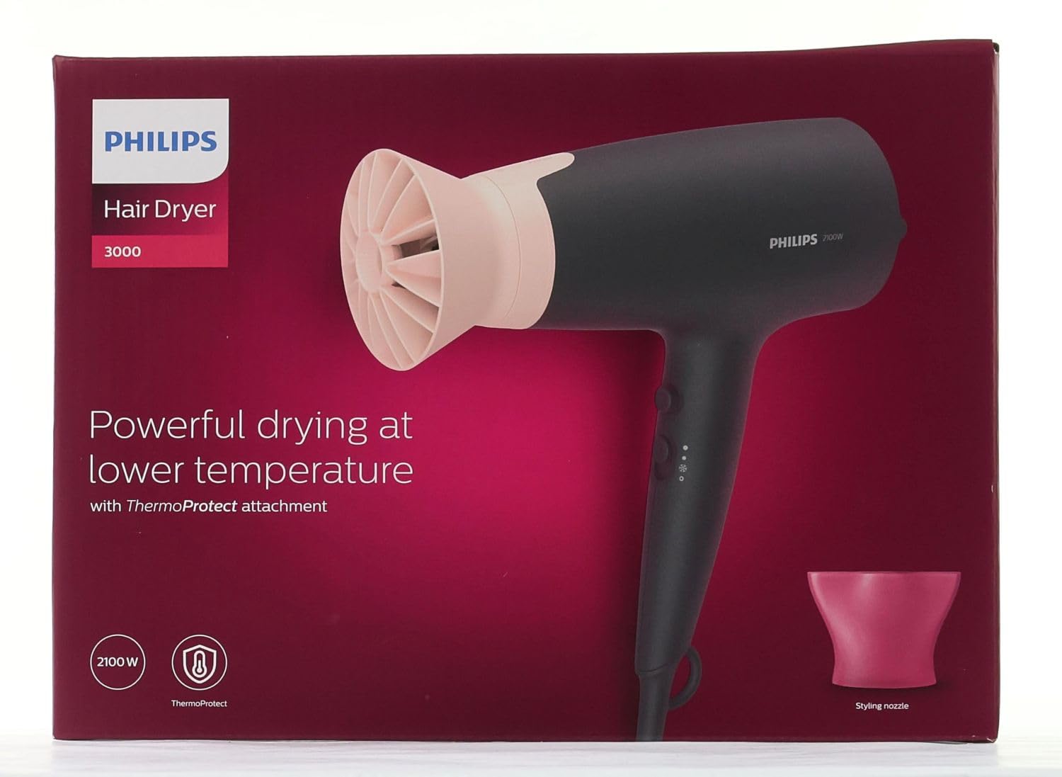 philips-series-3000-bhd350-10-haartrockner-2100-w-thermoprotect-aufsatz-ionisier image 2
