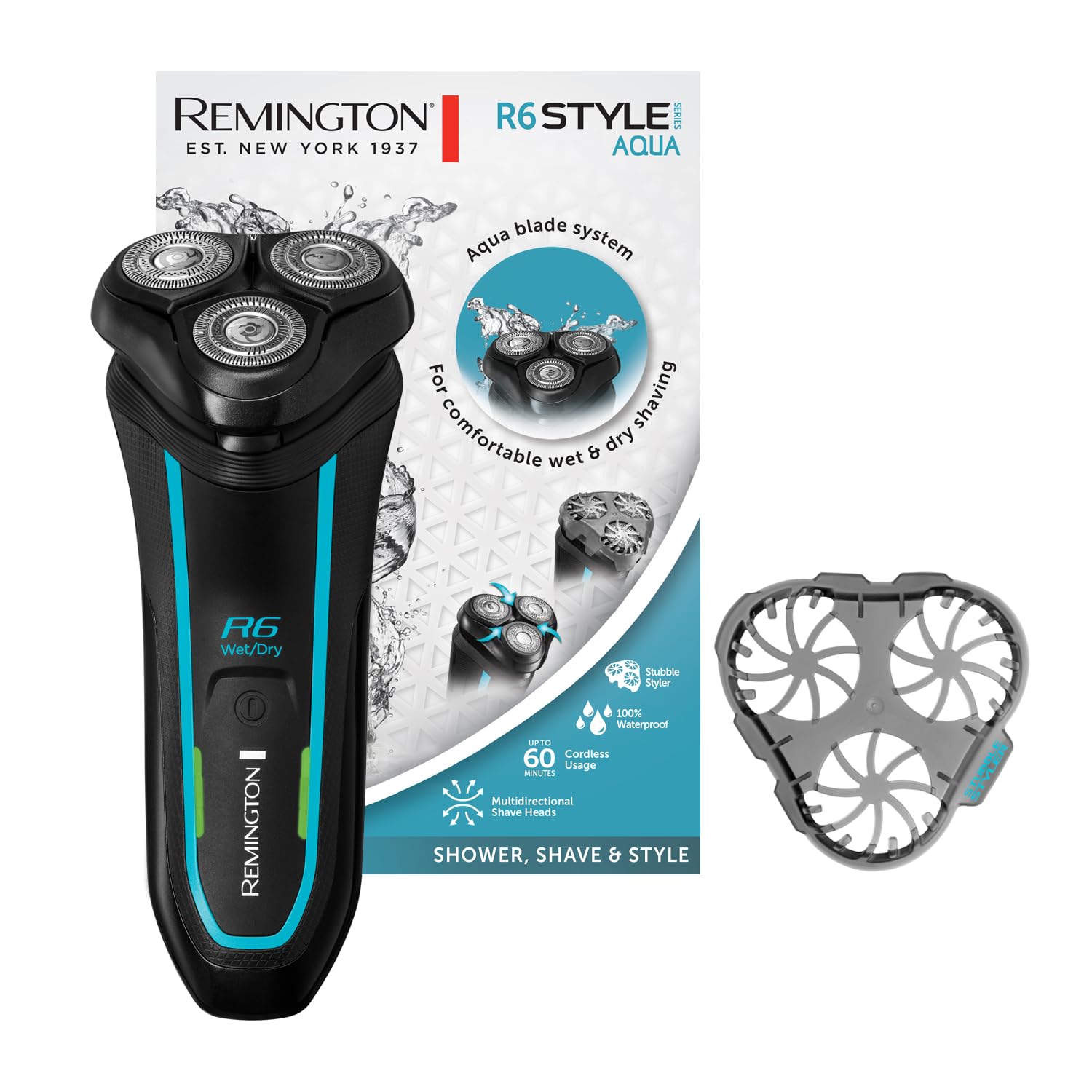 remington-r6-aqua-r6000-rotationsrasierer-nass-trockenrasur-100-wasserdicht-60-m image 1