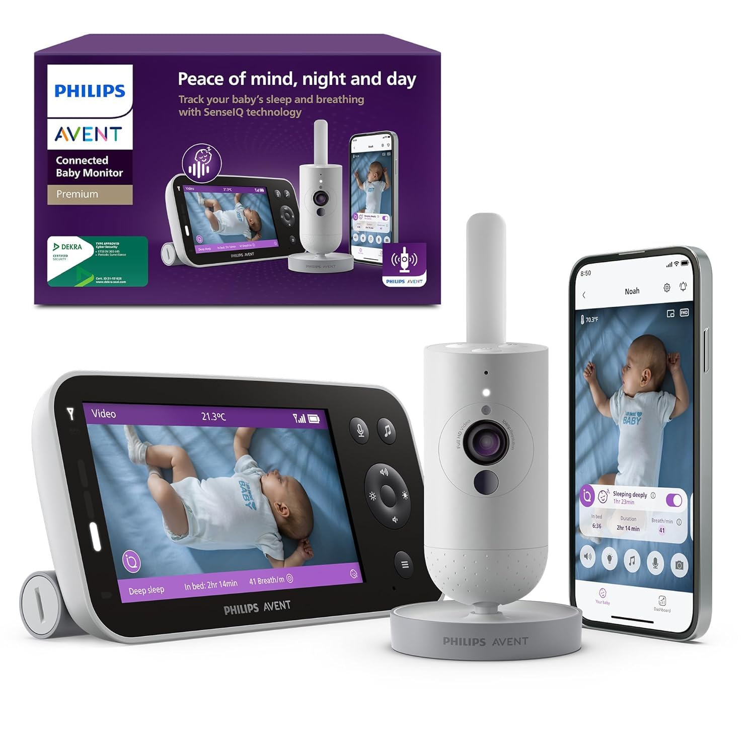 philips-avent-premium-connected-scd973-26-videobabyphone-set-senseiq-schlaf-atmu image 2
