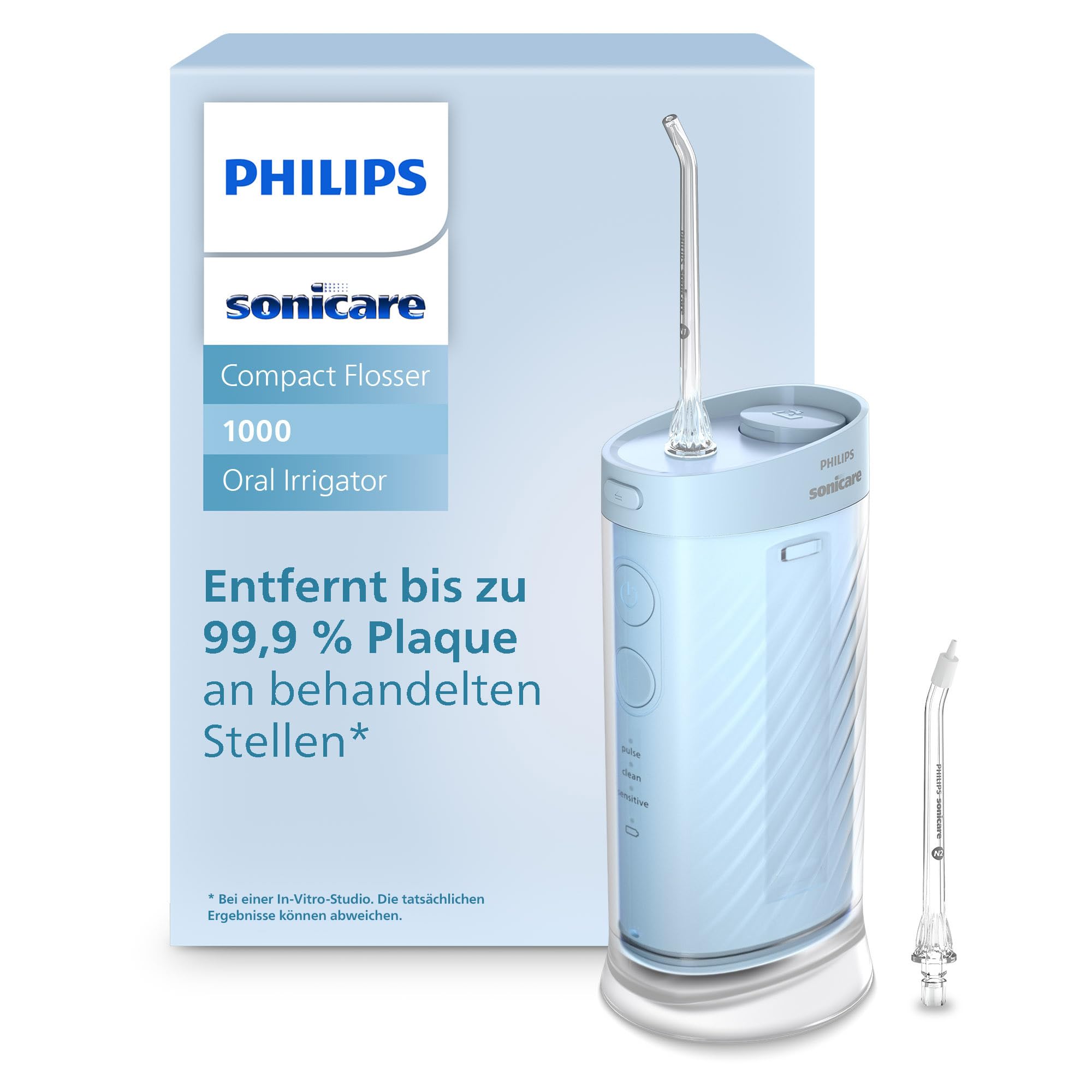 philips-sonicare-compact-flosser-1000-hx3333-24-tragbare-munddusche-3-programme- image 1