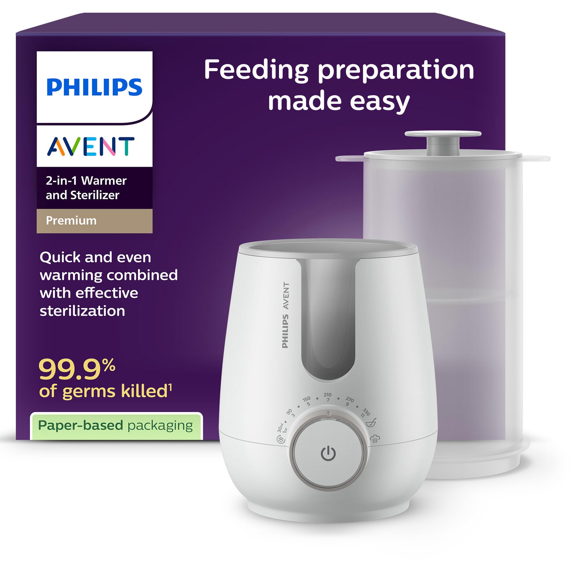 philips-avent-premium-2-in-1-flaschenw-rmer-und-sterilisator-scf359-00-warmwasse image 1