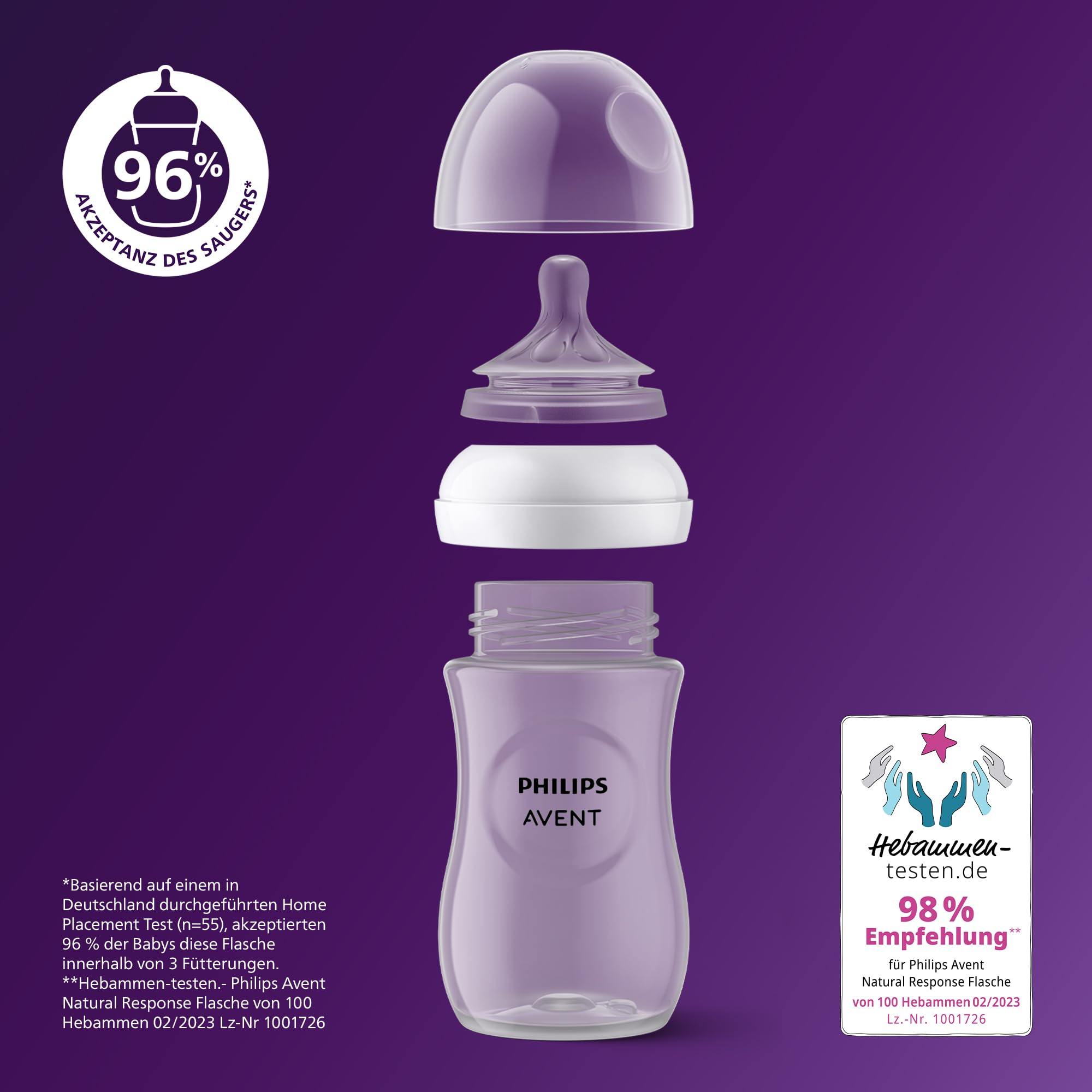 philips-avent-natural-response-babyflasche-scy903-03-3er-pack-260-ml-mit-saugern image 2
