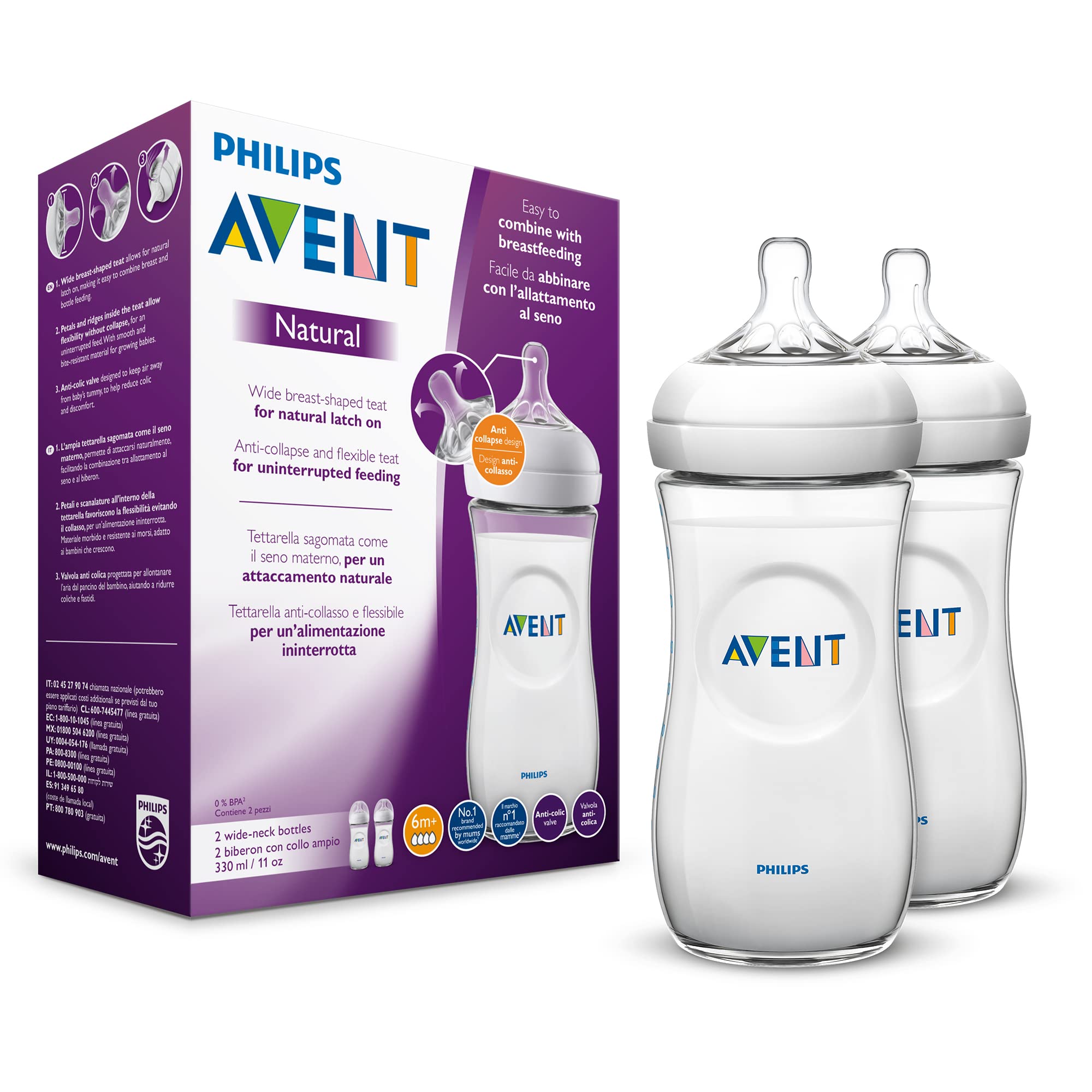 philips-avent-scf036-27-natural-babyflasche-330-ml-2-st-ck-transparent-mit-breit image 1