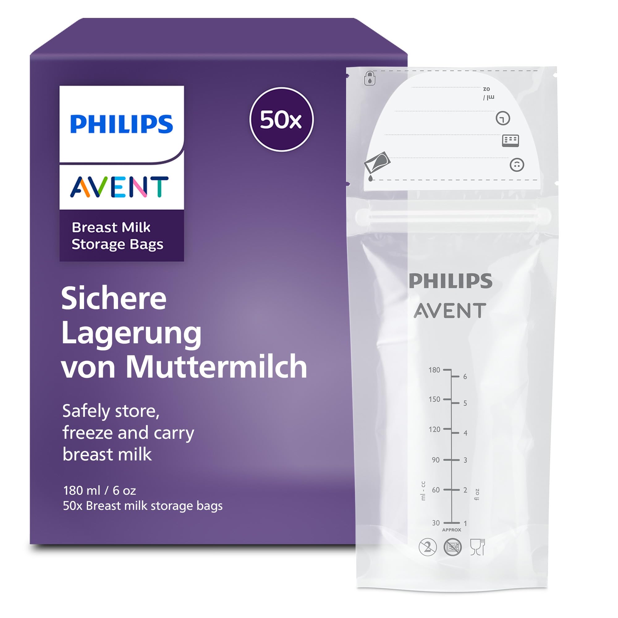 philips-avent-muttermilchbeutel-scf603-50-vorsterilisiert-bpa-frei-auslaufsicher image 1