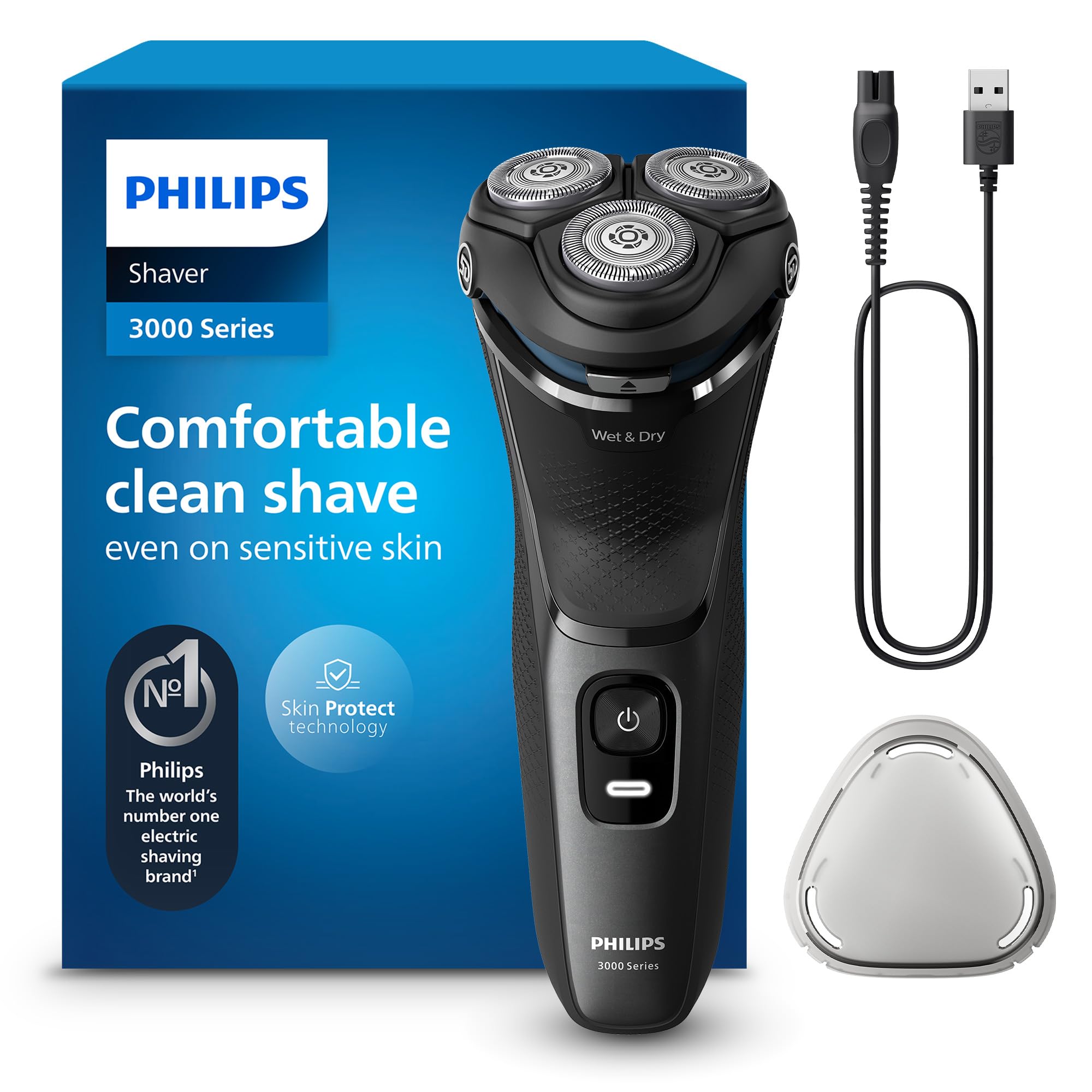 philips-shaver-series-3000-elektrischer-rasierer-s3145-00-nass-trockenrasur-mit- image 1