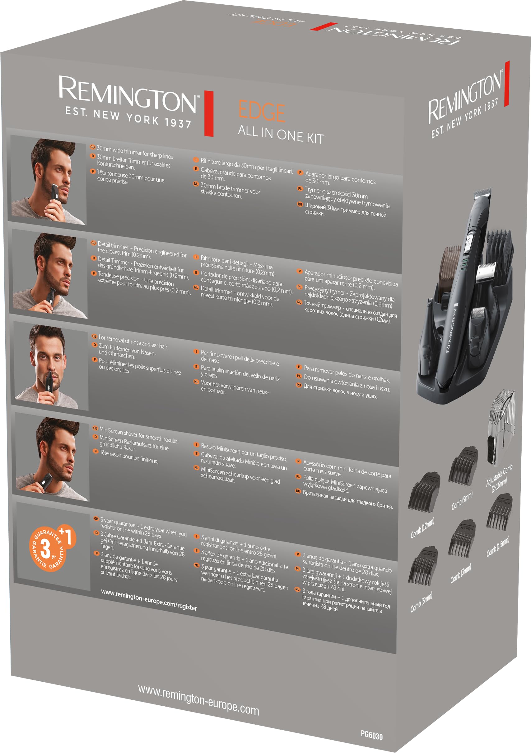 remington-pg6030-personal-groomer-edge-haarschneidemaschine-barttrimmer-set-mit- image 7